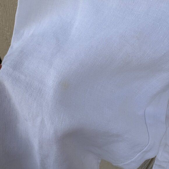 Athleta Linen Ankle Pants Women's 8 White Beach Summer Flowy Casual Lightweight - Picture 5 of 12